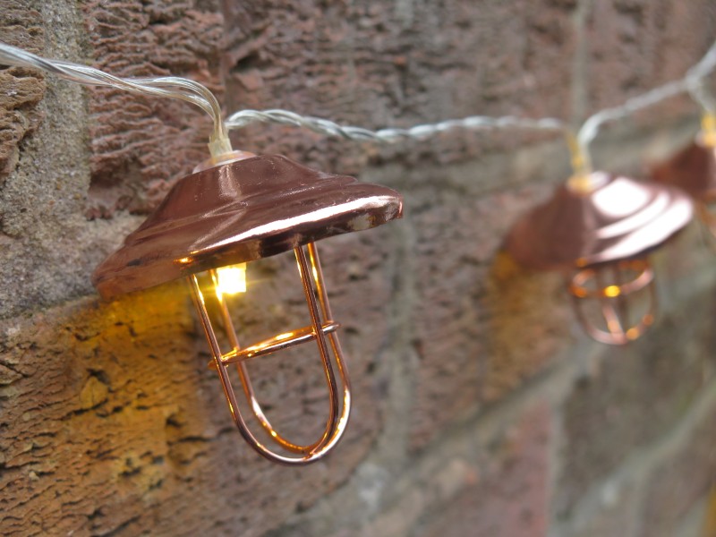 Copper Lantern String Lights Lavender and Leeks