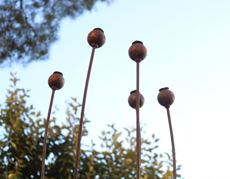 Large Metal Poppy Seed Heads