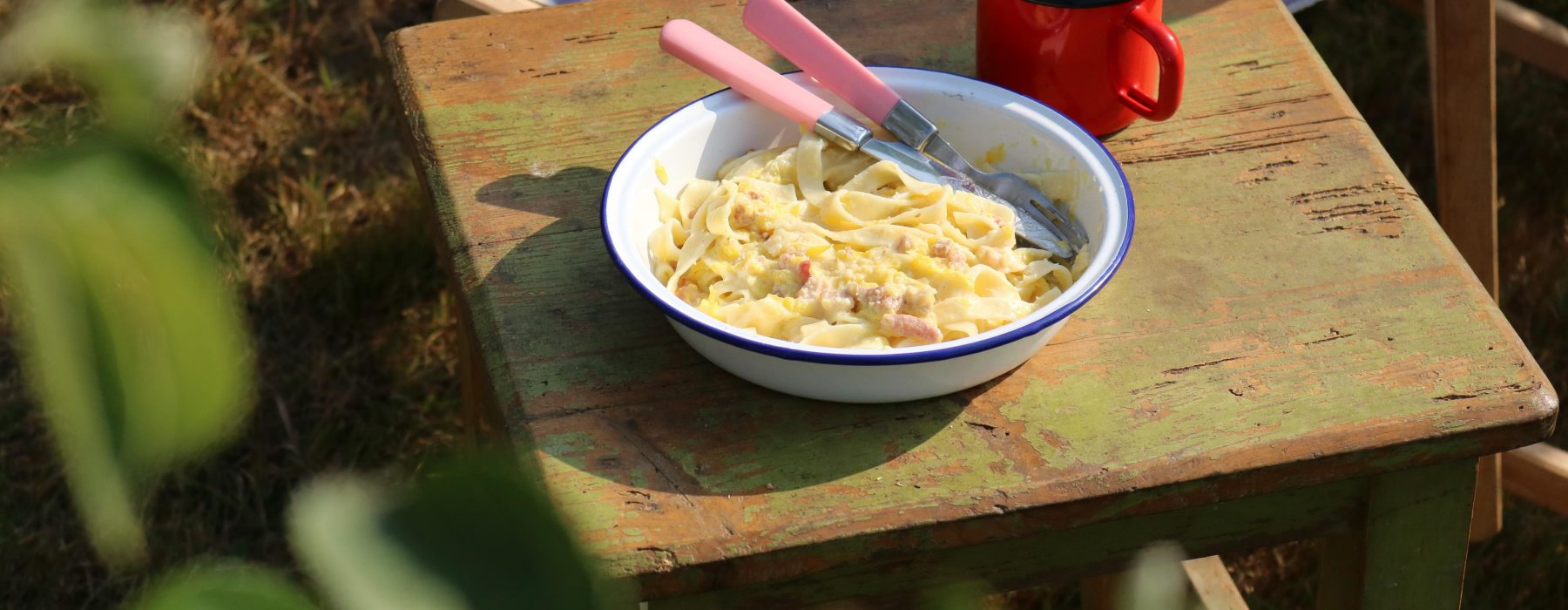 Courgette and Bacon Carbonara